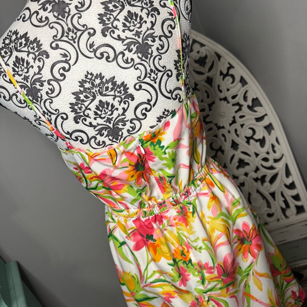 J. Crew Tropical Floral Mini Dress Size 4 Boho Beach Vacation Resortwear - Picture 8 of 12